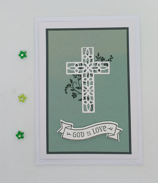 God is Love Filagree Cross Card