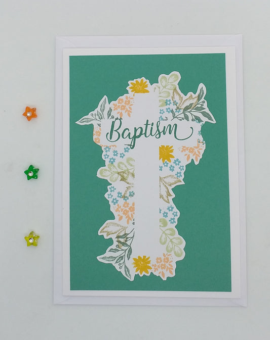 Baptism Card - Green
