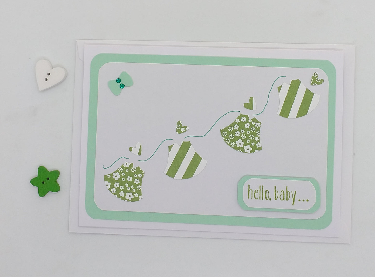 Baby Clothes on Line Card - Choice of 4 Colours