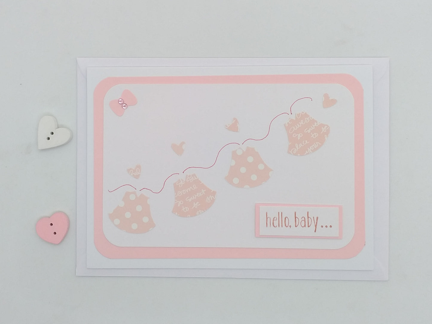Baby Clothes on Line Card - Choice of 4 Colours