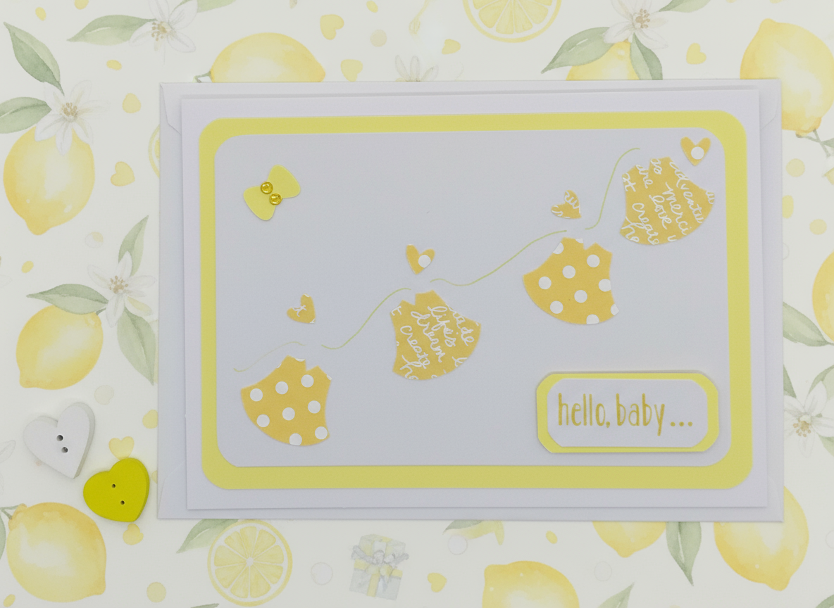 Baby Clothes on Line Card - Choice of 4 Colours