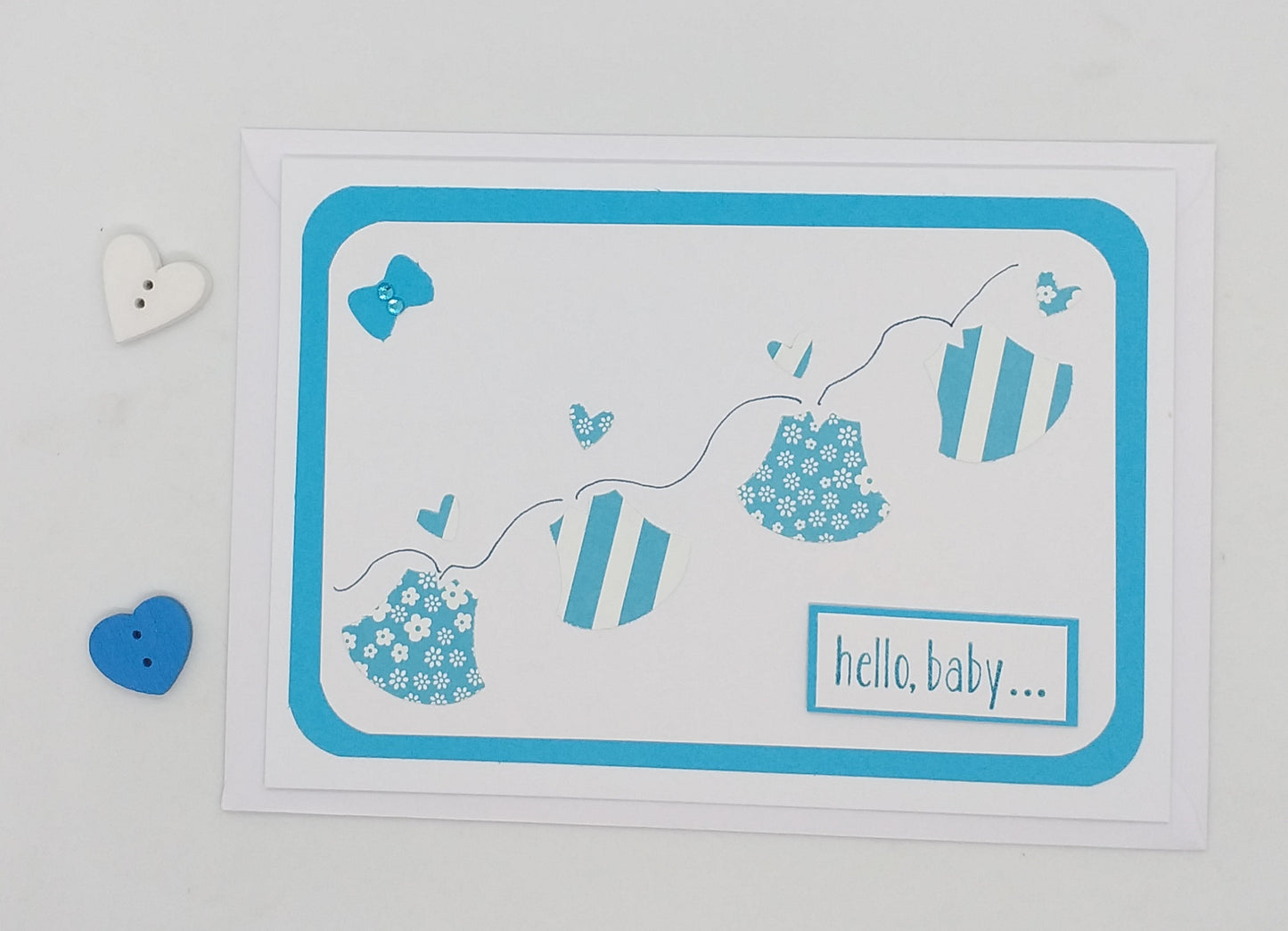 Baby Clothes on Line Card - Choice of 4 Colours