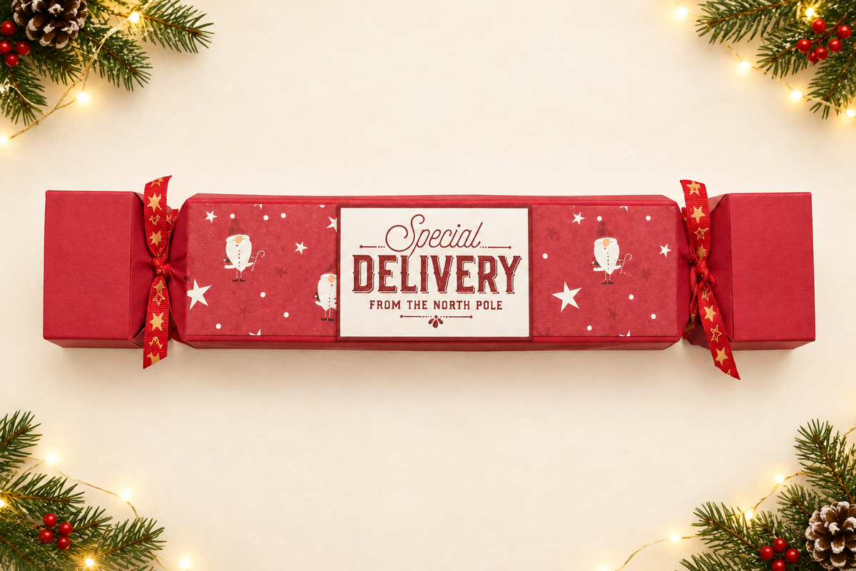 Festive red snowman cracker