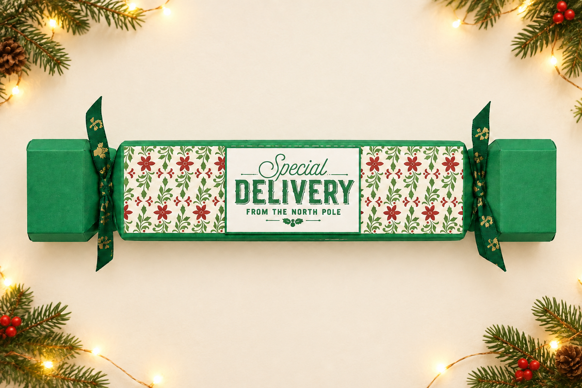 Festive green floral cracker