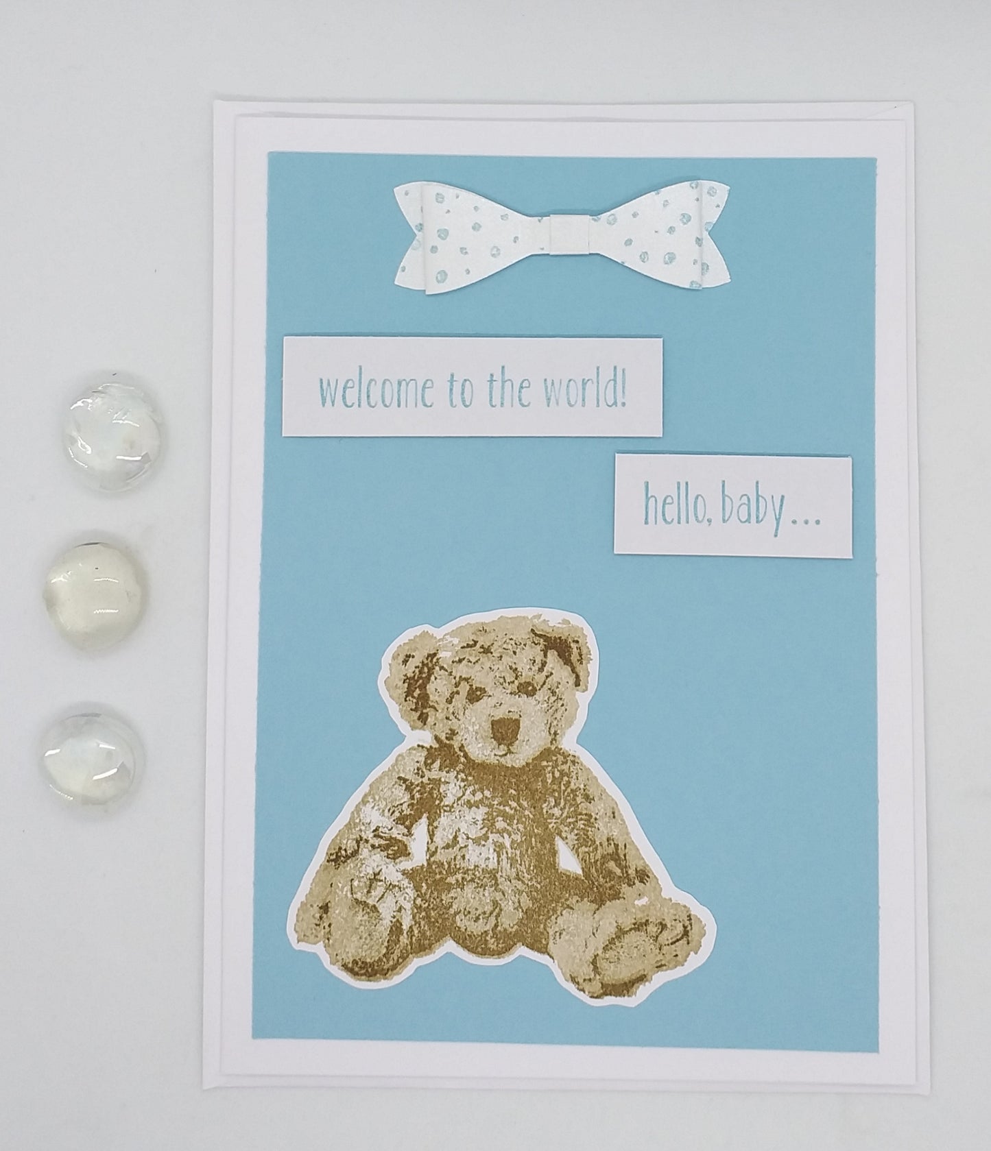 Large New Baby Card - Bear - Choice of Colours