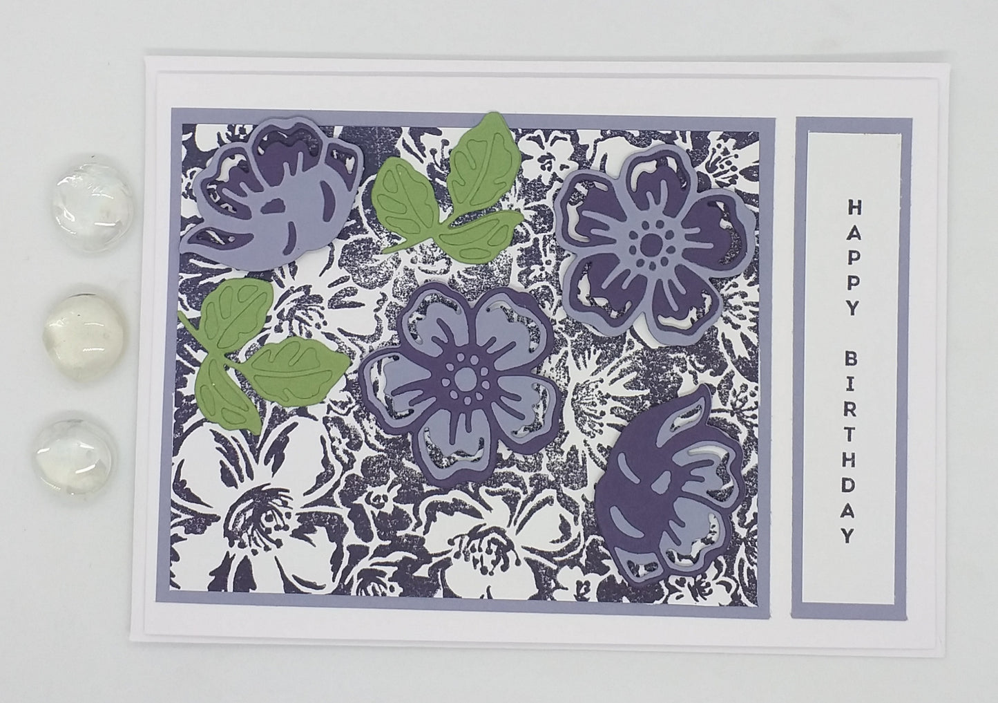 Large Birthday Card - Flowers - Purple
