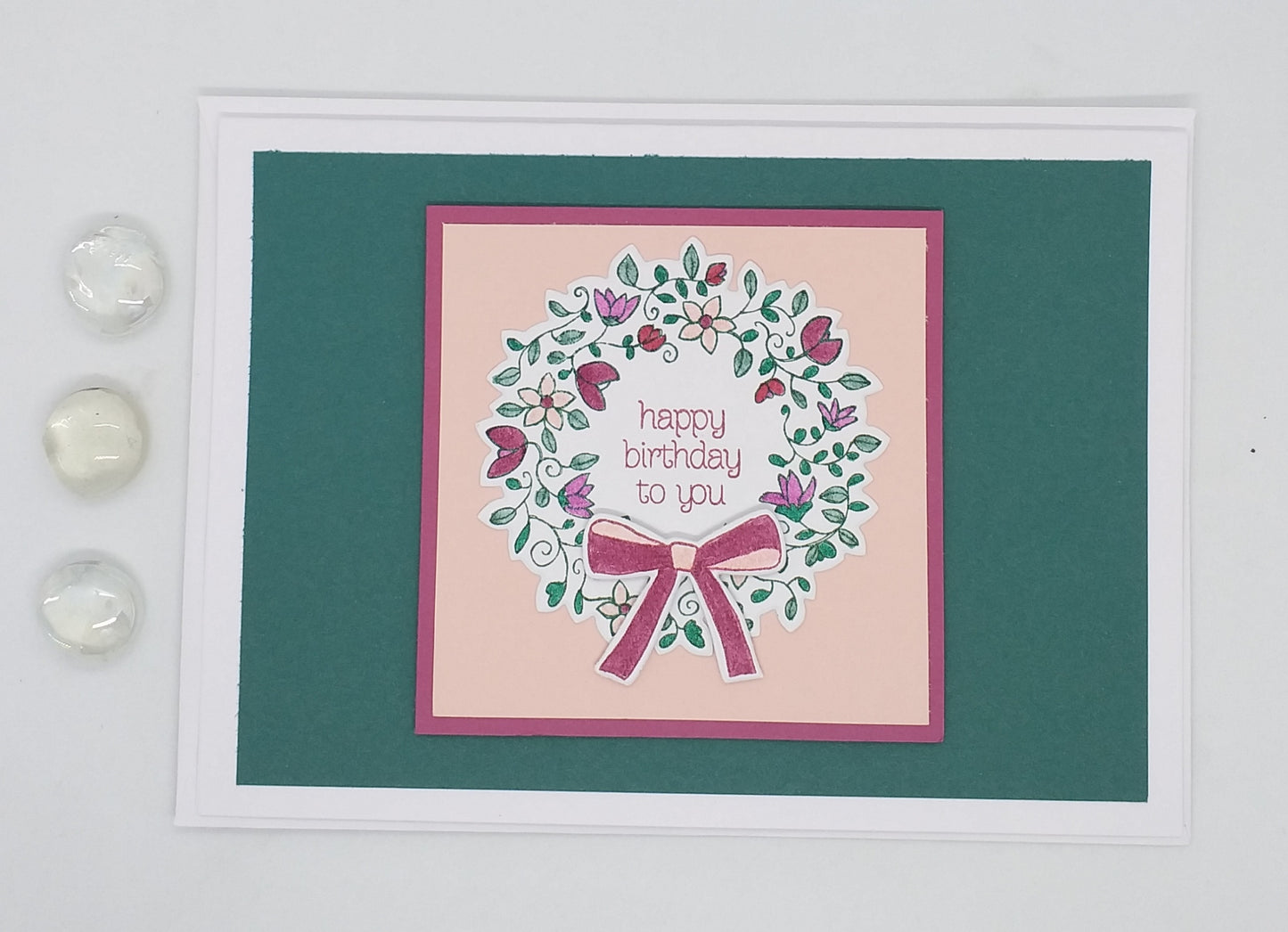 Large Birthday Card - Wreath - Green