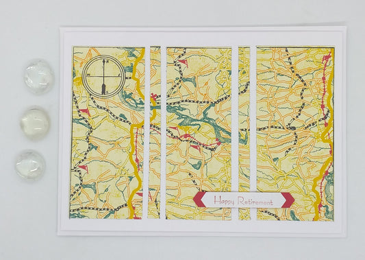 Large Happy Retirement Card - Maps