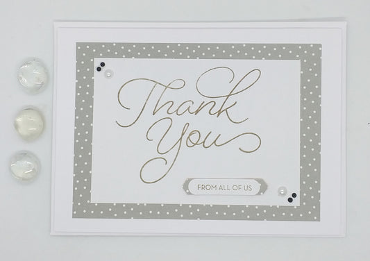 Large Thank You Card - Silver