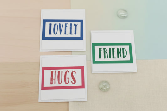 Mini Hand Stamped Statement Notelets - Set of 3