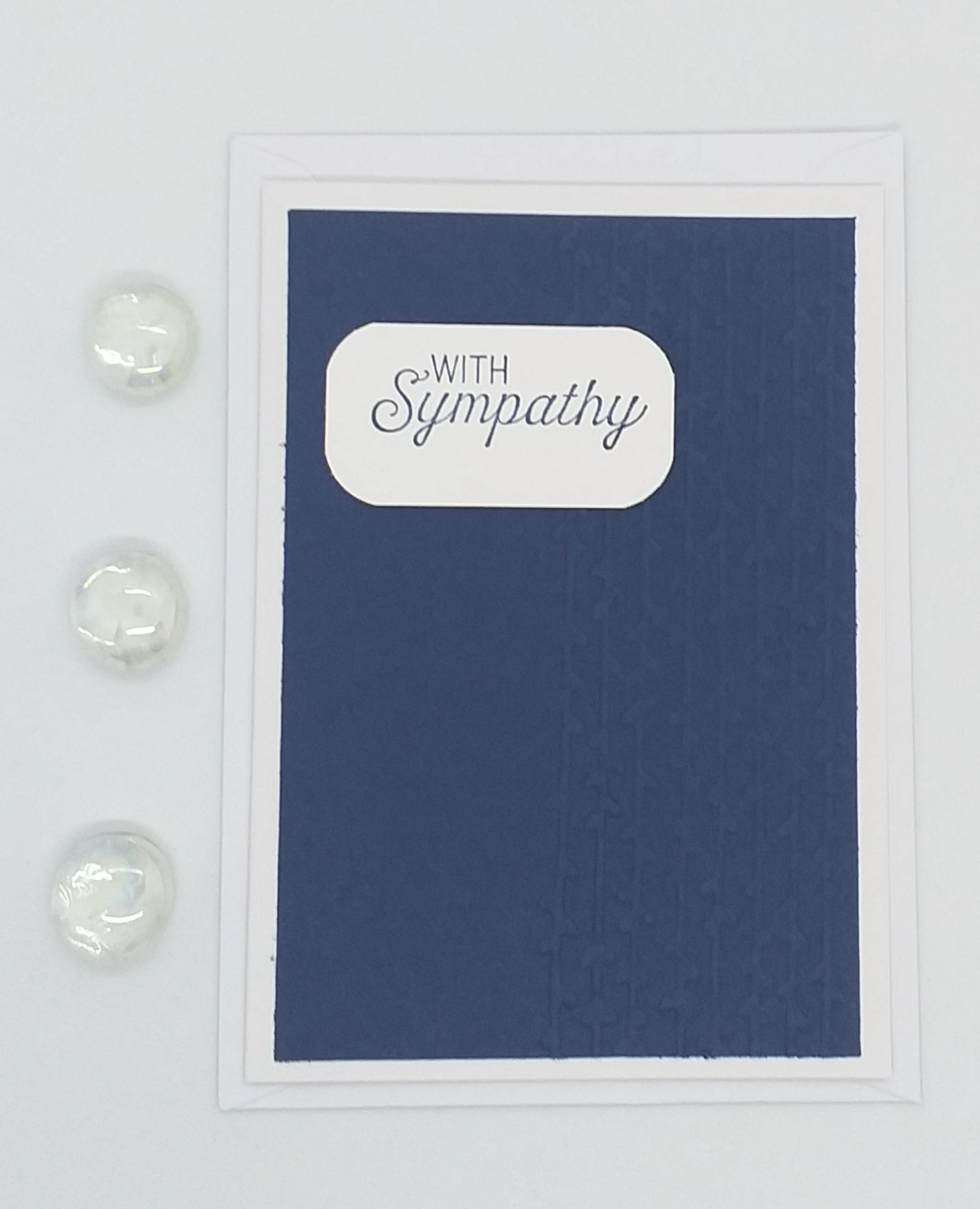 With Sympathy Card - Navy Embossed
