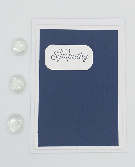 With Sympathy Card - Navy Embossed