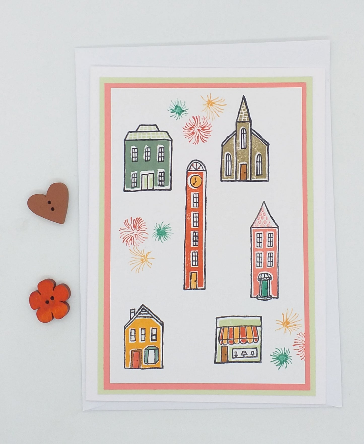 New Home Card - Tall Houses - Choice of 2 Colours