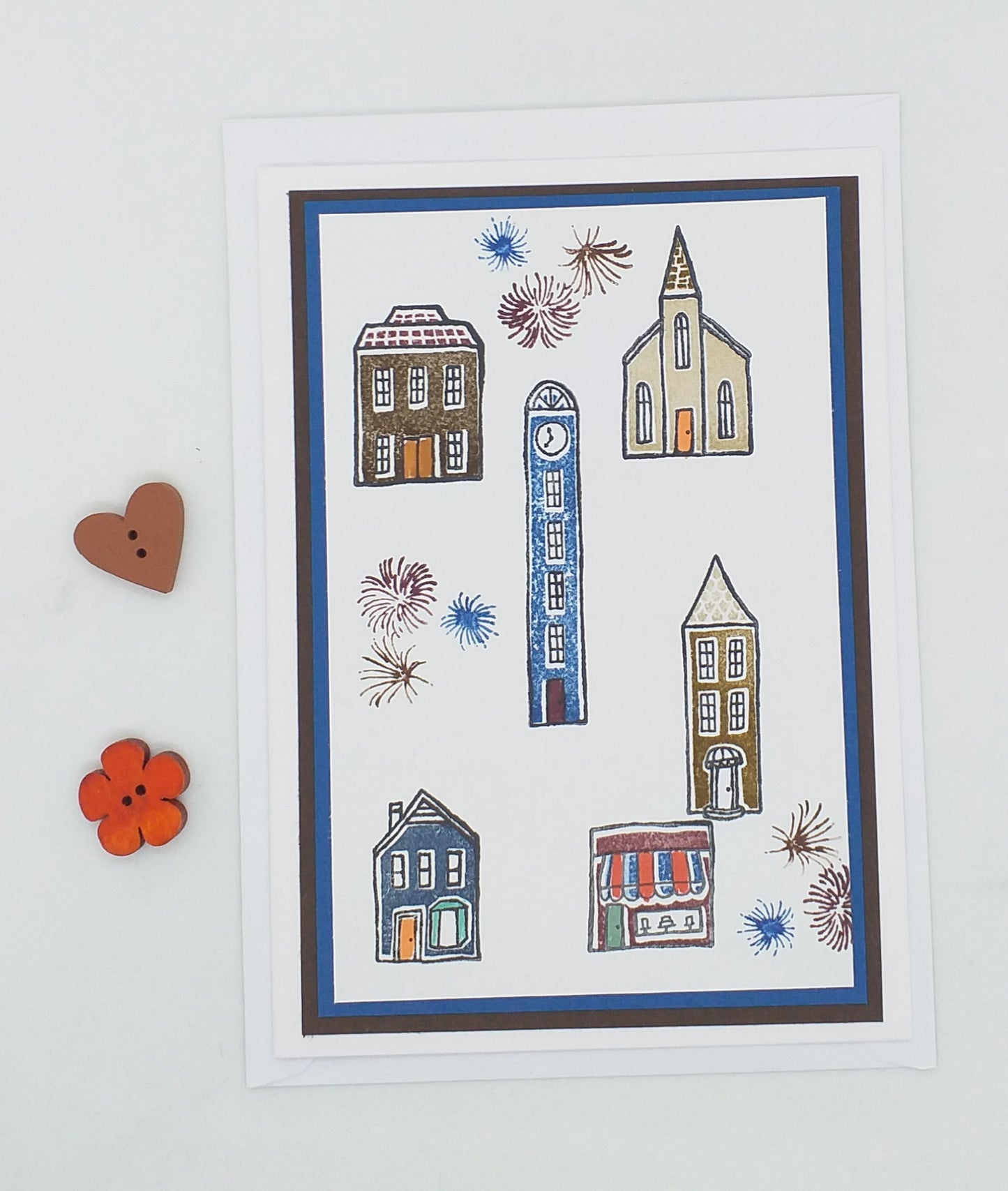 New Home Card - Tall Houses - Choice of 2 Colours