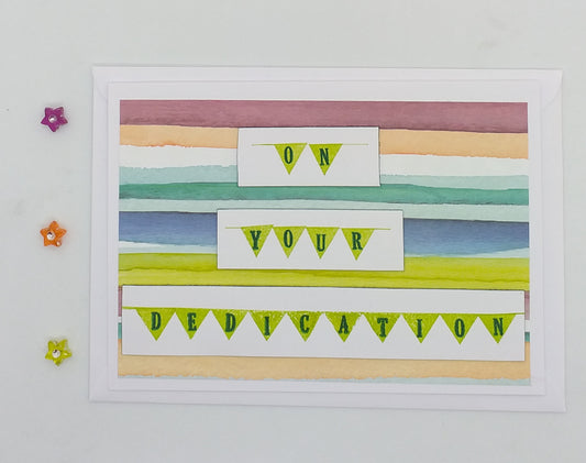 On Your Dedication Card - Stripy