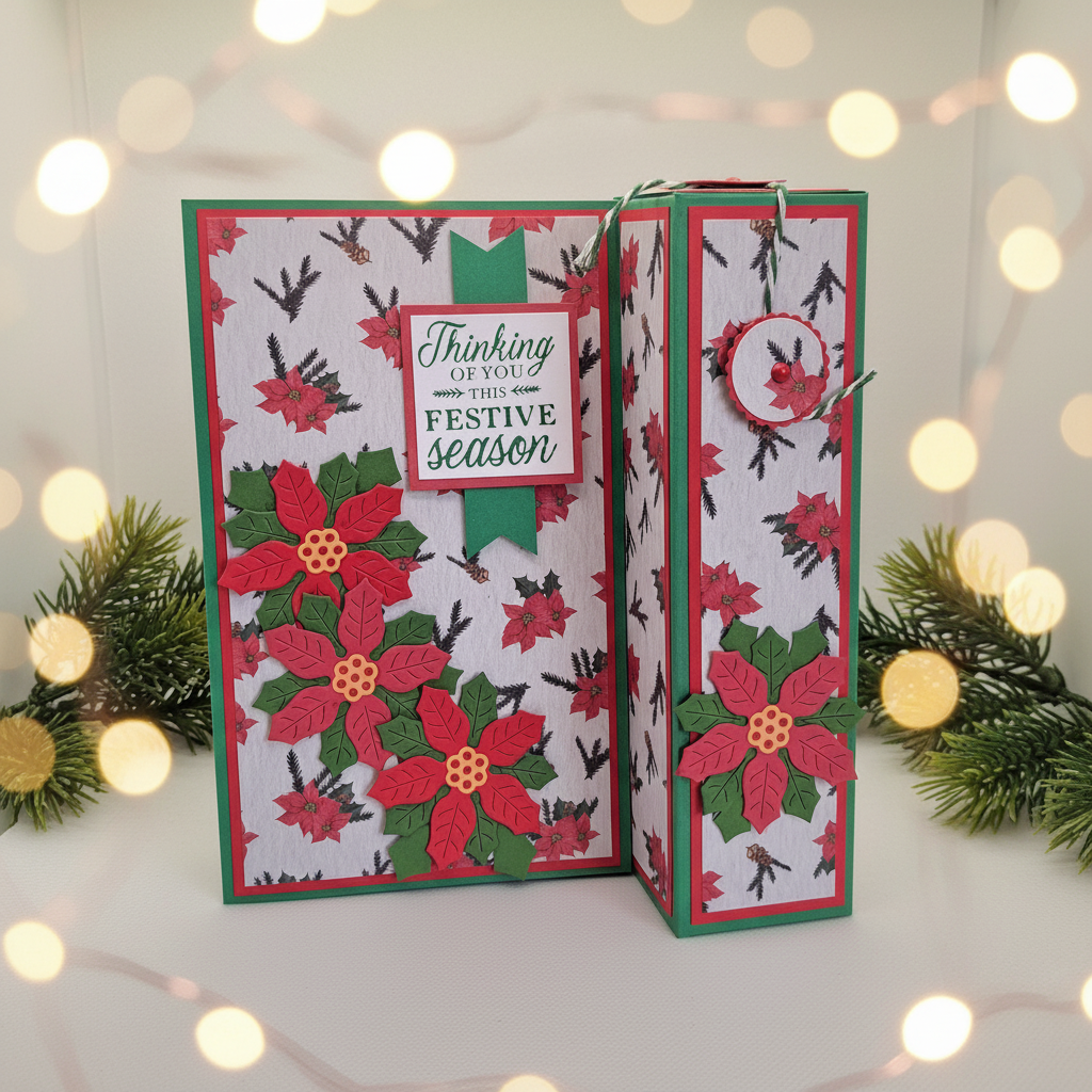 Poinsettia card, Christmas hero image