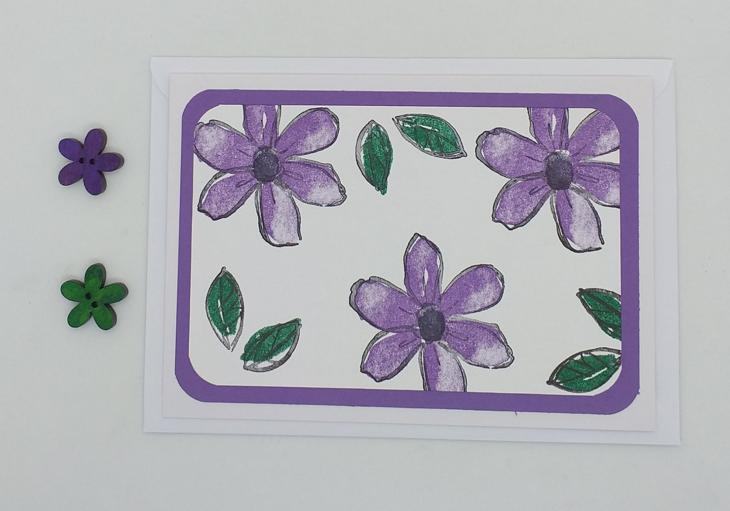 Simple Flowers Card - Choice of 5 Colours