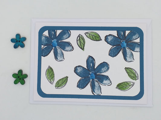 Simple Flowers Card - Choice of 5 Colours
