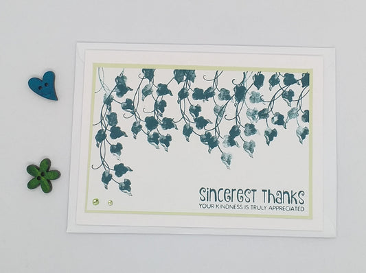 Sincerest Thanks Card - Green Leaves