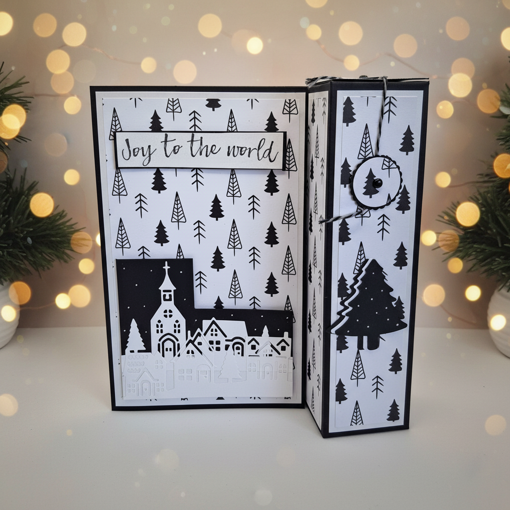Snowy Village card, Christmas hero image