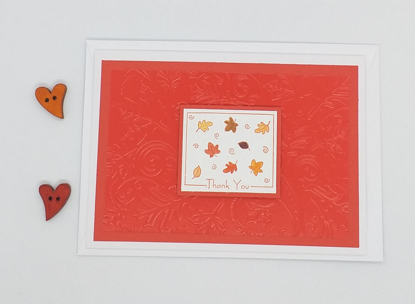 Thank You Autumn Leaves Card - Choice of 2 Colours