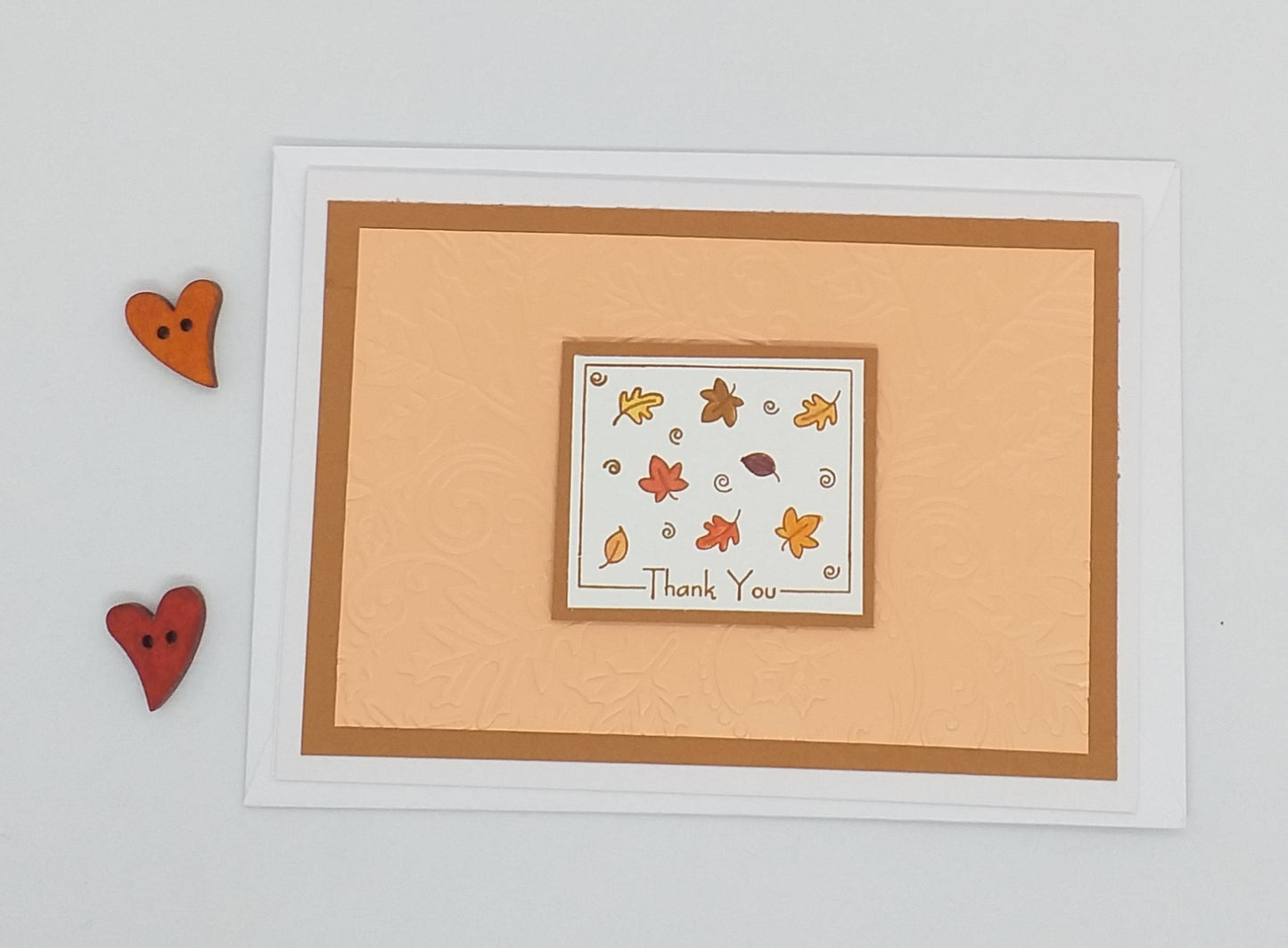Thank You Autumn Leaves Card - Choice of 2 Colours