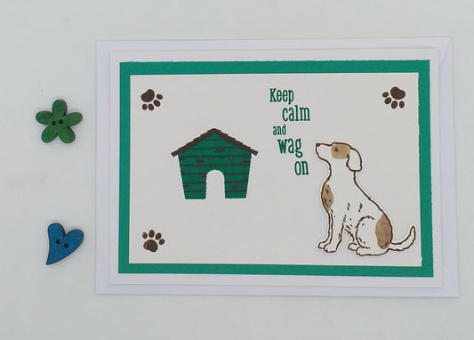 Keep Calm and Wag On Card - Green